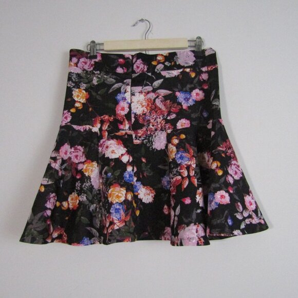 Marilyn Monroe Floral Mini Skirt Large Black Romantic Girly Flounce - Picture 5 of 10